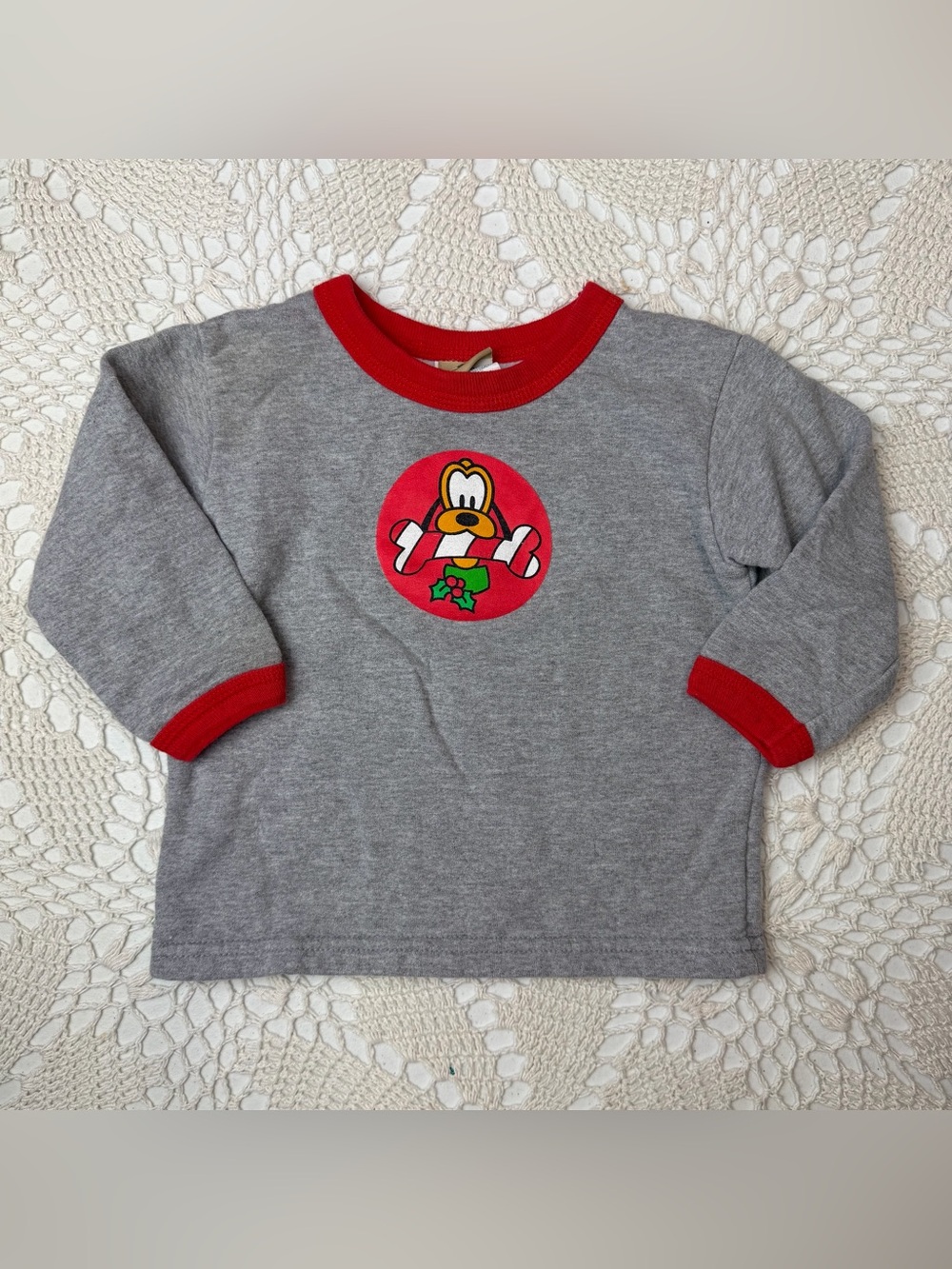 Vintage 1990s Mickey & Co Boys 18 Months Pluto Holiday Crewneck Sweatshirt